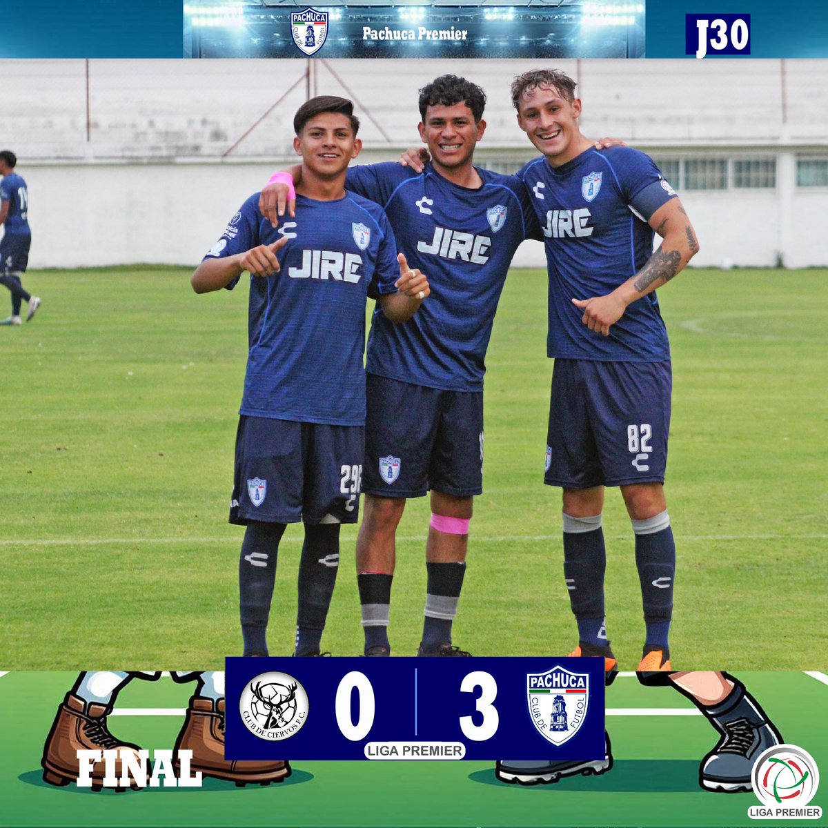 🟦MARCADOR FINAL⬜️

⚽️ Club de Ciervos F.C. 0-3 Pachuca Premier
🥅 J30

Resultado final en el 🏟️ Estadio Arreola, triunfo contundente de 0-3 

GOLES: David Collazo, Yahir Zamora y Jesús Martínez 
En penales se ganó 4-5

#PachucaPremier #LigaPremierFMF #J30