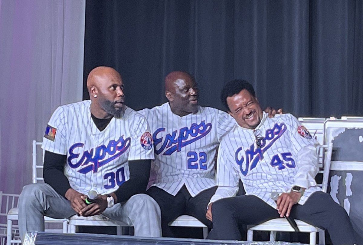 Having fun at @ExposFest 💙⚾️❤️ #Expos #MontrealBaseball (Cliff Floyd - Rondell White - Pedro Martinez)