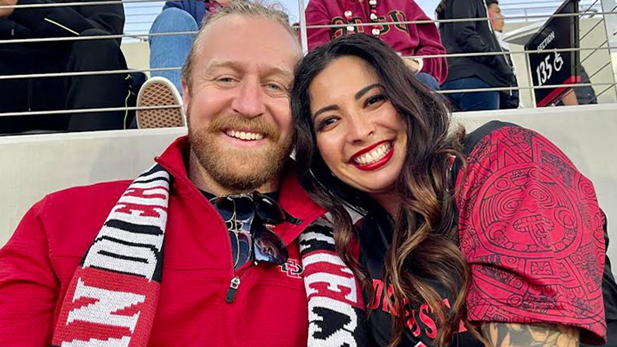 Hoops & Hearts: An SDSU alumni engagement Jorgen Tonne (‘14) and Ashley Mathews (‘14) got engaged on March 1, 2024, during the Men’s Basketball Mountain West Conference Championships. Read More: bit.ly/4b0XMZg