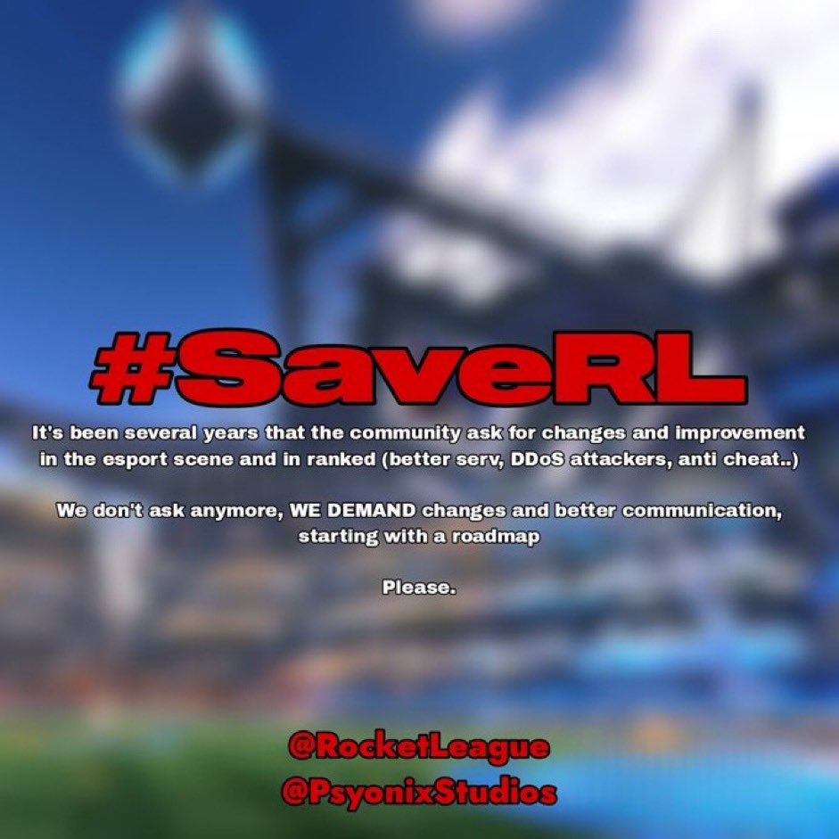 #SaveRL @PsyonixStudios @EpicGames @RocketLeague