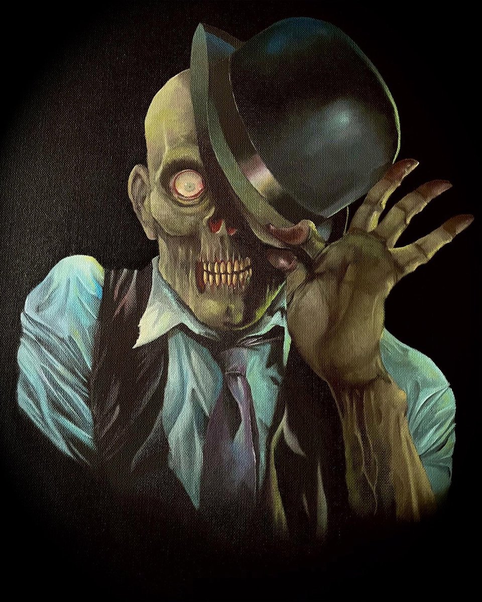 Zombie Fosse. 2022. Private commission. Oil on canvas. 18”x24”.