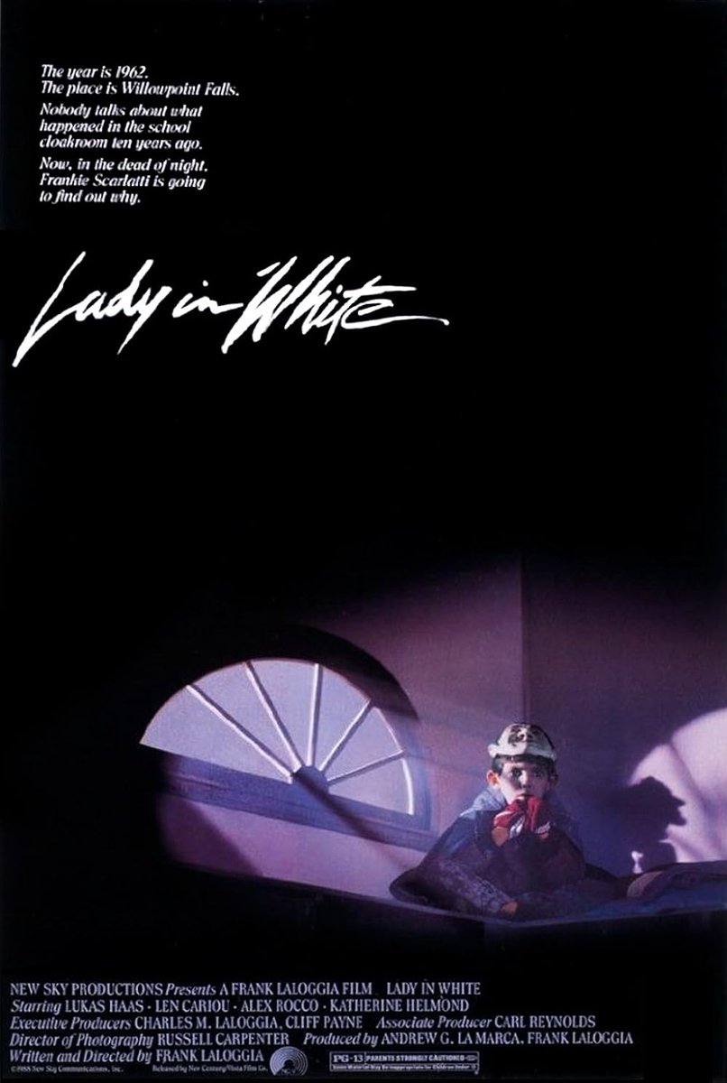 #NowWatching Lady in White - [1988] dir. Frank LaLoggia An author tells the story of how, as a young boy growing up in a 1960s small town, he was haunted after witnessing the murder of a little girl.