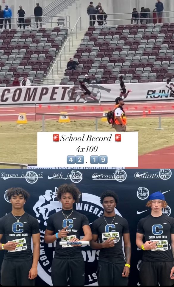 I’m humbled to compete at the Mt. Sac relays as a freshman. Congrats to my 4x100 team on breaking the chap record!! @chaparralpumafb @cravinjr_ @KuronJabariJr @dpgdiddy