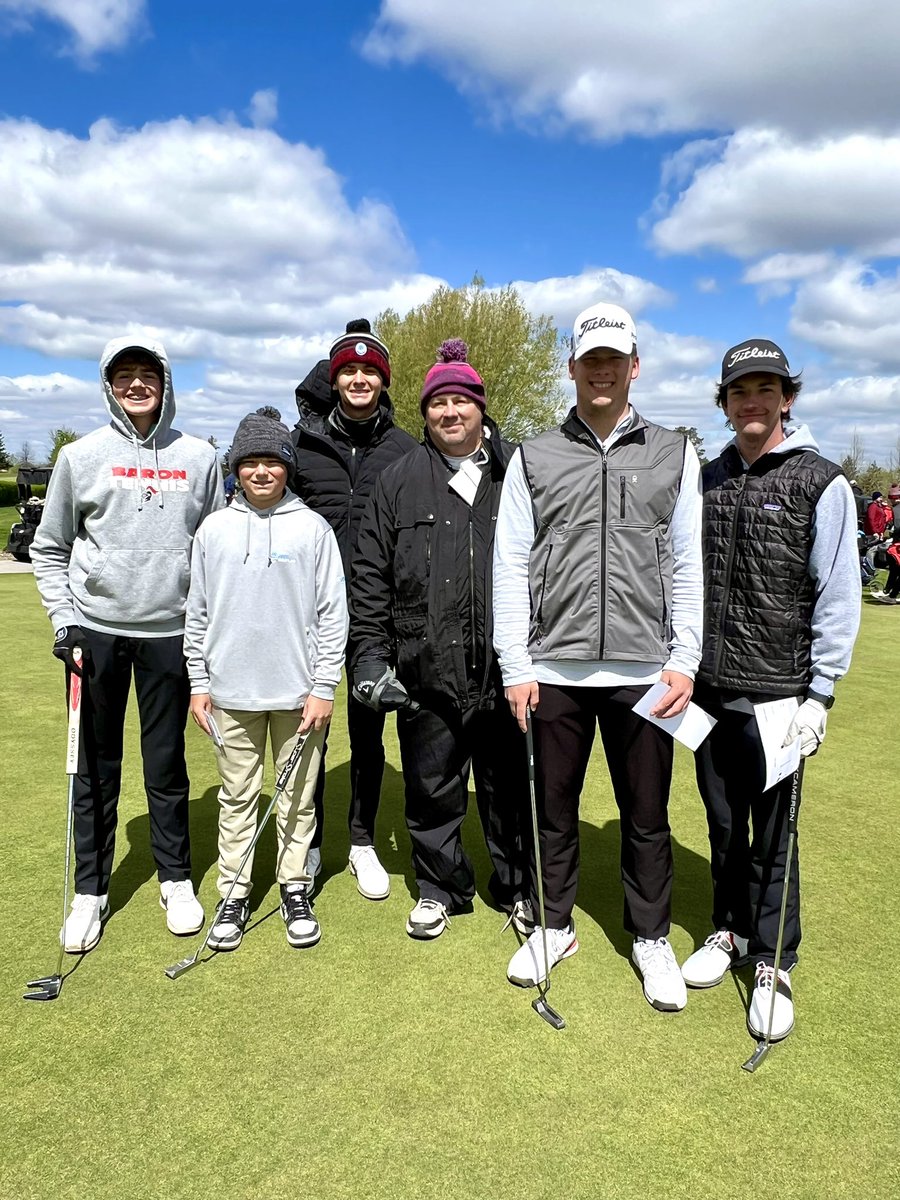 DeKalbGolf's tweet photo. Proud of how the Barons handle the wind &amp; cold to finish 9th out of 19 @ the Cadet invitational. Grant Stuckey 76 &amp; 10th place, AJ Shambaugh 82, Nick Ley 92, Logan Hartsough 93, Charlie Payne 97, Next match Leo Tuesday https://t.co/Vf8GJIkzuN