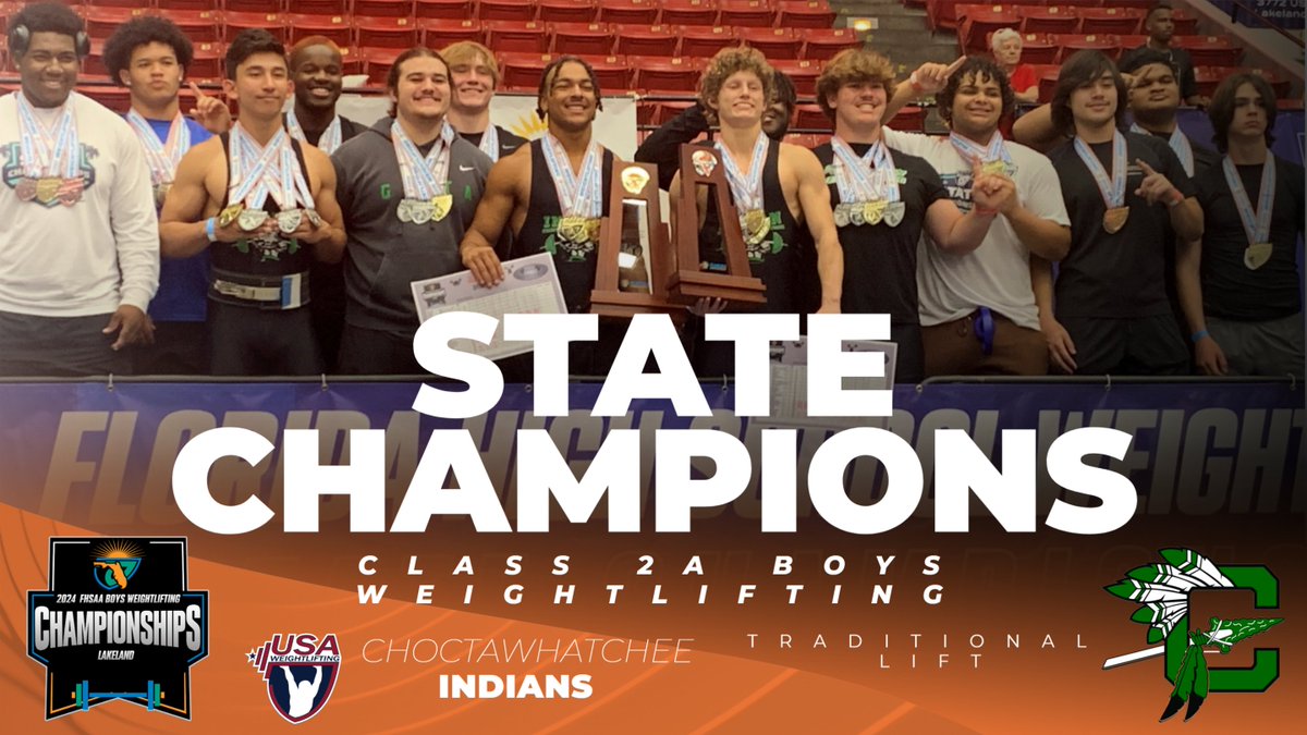 FHSAA's tweet photo. #FHSAA Class 1A & 2A Boys Weightlifting #StateChampionships🏆Team Results
Class 1A
🥇(2X State Champions) - Traditional & Olympic Lifts: #Suwannee
🥈Olympic: #SouthSumter Traditional: #KeystoneHeights
Class 2A
🥇Olympic: #Leesburg Traditional: #Choctawhatchee
🥈Olympic: #Choctawhatchee Traditional: #NewSmyrnaBeach
For complete Results from today, please visit https://t.co/R39Cczo3bV
