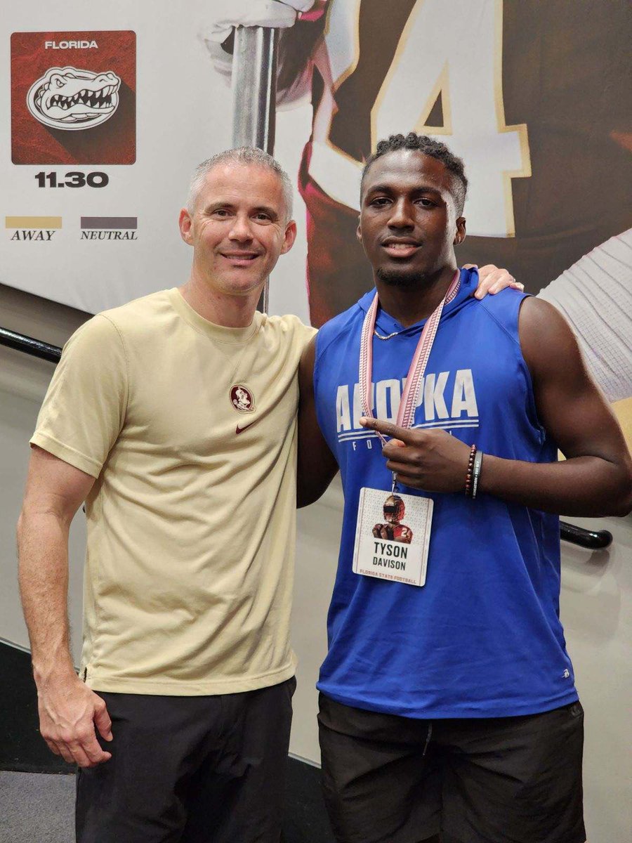 I had a fantastic conversation with @Coach_Norvell and had I enjoyed the Spring Showcase, I will definitely be back at Doak Campbell with this great program.@KeiwanRatliff @Coach_TokarzQB @ChuckCantor @AustinTTucker @CoachYACJohnson @QBHitList