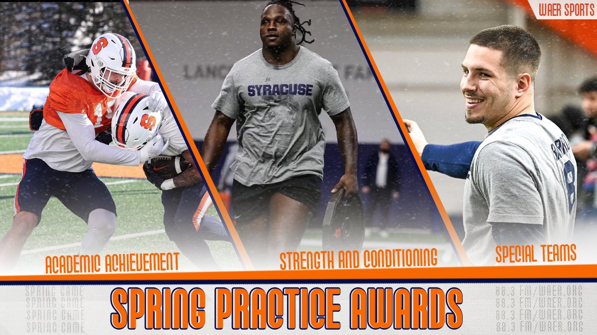 WAER Sports (@waersports) on Twitter photo These three put in the work on the field, in the weight room and in the class room.
🍊 Academic Achievement Award: <a href="/derekmcd21/">Derek McDonald</a>, LB
🍊 Strength and Conditioning Award: <a href="/DionxGuccii/">Dion Wilson Jr. “TANK”</a>, DL
🍊 Special Teams Award: <a href="/justinbarron22/">Justin Barron🎱</a>, DB
waer.org, <a href="/waer883/">WAER Syracuse Public Media</a> These three put in the work on the field, in the weight room and in the class room.
🍊 Academic Achievement Award: <a href="/derekmcd21/">Derek McDonald</a>, LB
🍊 Strength and Conditioning Award: <a href="/DionxGuccii/">Dion Wilson Jr. “TANK”</a>, DL
🍊 Special Teams Award: <a href="/justinbarron22/">Justin Barron🎱</a>, DB
waer.org, <a href="/waer883/">WAER Syracuse Public Media</a>