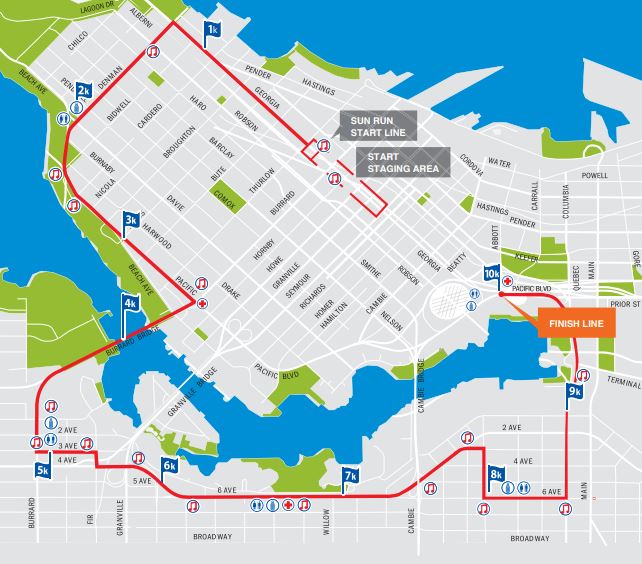 The Vancouver Sun Run is tomorrow morning, and road closures will begin as early as 5:00 a.m. More information on road closures: bit.ly/4b1dNOD