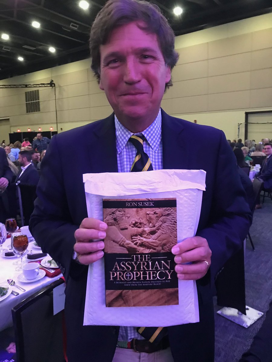 ron_susek's tweet photo. We are so excited that Tucker Carlson now has the opportunity to read Ron Susek’s intriguing and necessary book - The Assyrian Prophecy! @TCNetwork @TheLexiCiccone 
@TuckerCarlson #ronsusek #theassyrianprophecy 

https://t.co/JzyQ5DR1Yr https://t.co/WQBv1EA0Vk