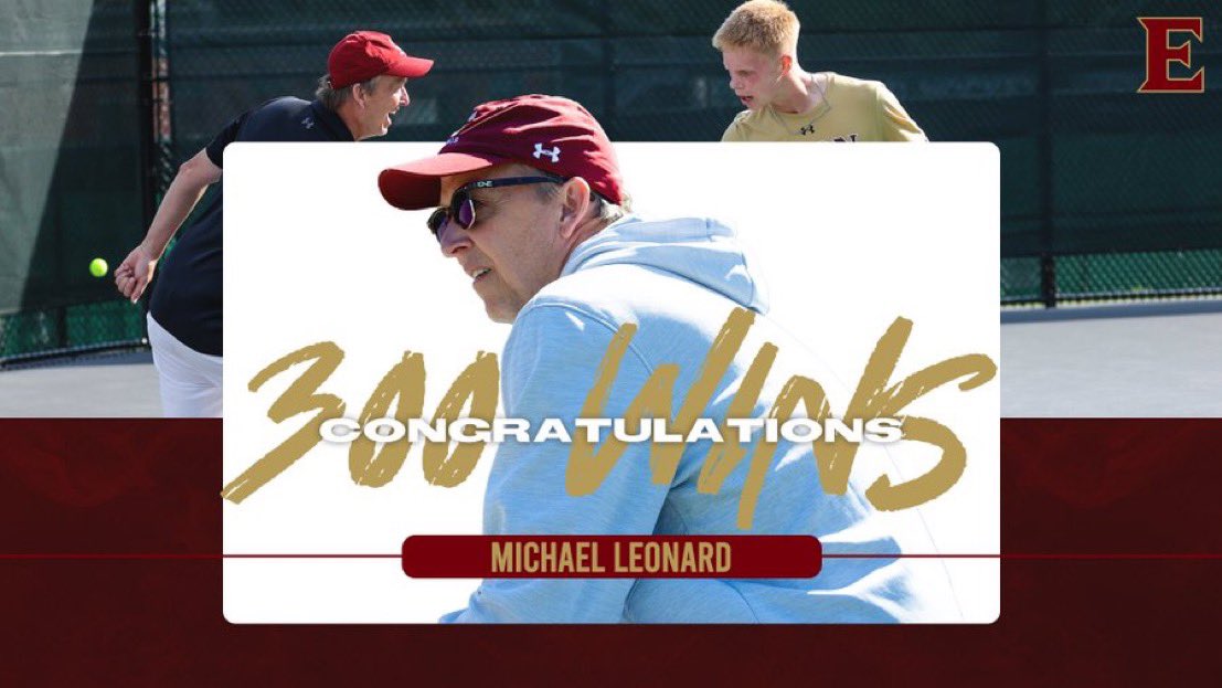 Congrats Michael on win #300 for @ElonMTennis!! A milestone accomplishment that is a reflection of your unbelievable career and the impact you have had on so many young men and on the entire @ElonPhoenix & @elonuniversity community. #PhoenixRising 🔥🎾🔥