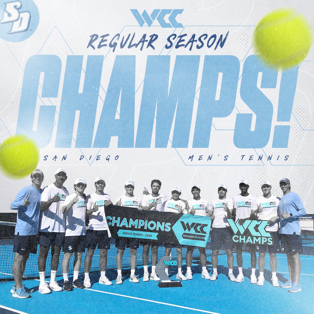 🏆 Champions Again 🏆 @USDmtennis surges past LMU and secures a share of the @WCCsports regular season title for the 8th time in the last 10 years! #GoToreros
