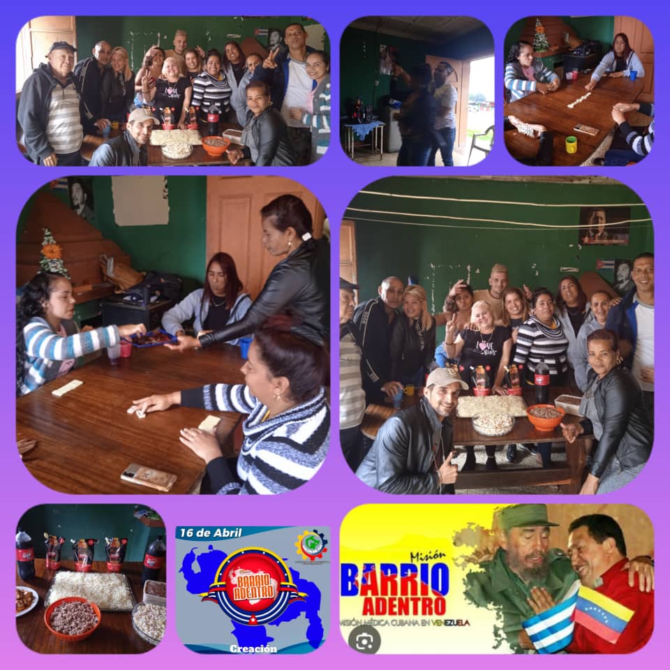 Distrito Capital.Parroquia El Junko.Pequeño compartir de la Brigada Junkito con el acompañamiento de nuestros amigos solidarios en saludo al XXI Aniversario de la Misión Barrio Adentro,una vez más demostrando la unidad entre estos dos pueblos hermanos. #CubaPorLaVida