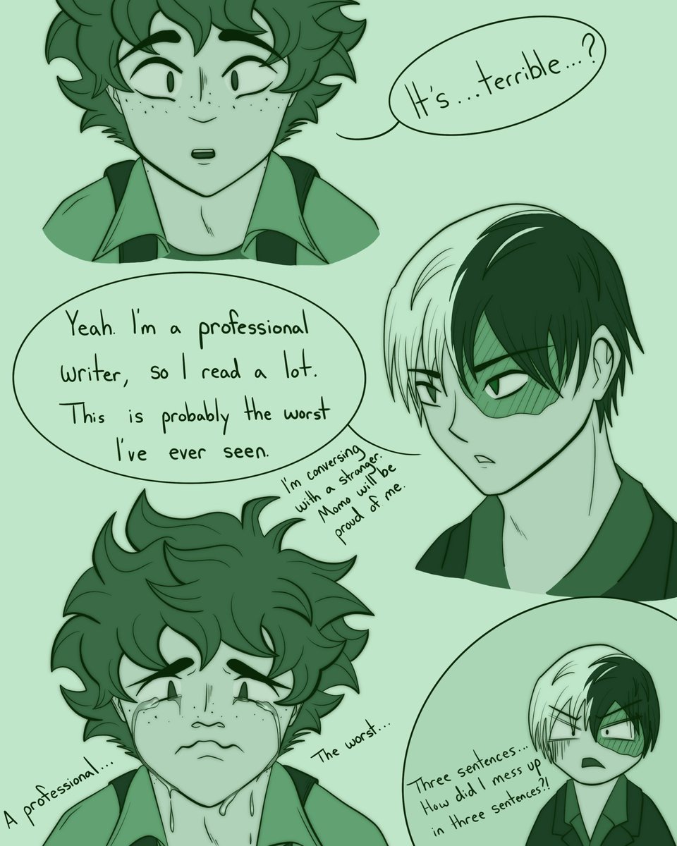 Gravitation AU in which Shouto is an accidental asshole instead of an actual one.
Momo was not proud, either way.
#tododeku #tddk #todoizu #tdiz