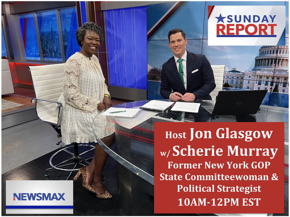 Join us! I will be a special guest on Sunday Report with @Glasgow_Jon from 10am-12pm est @Newsmax. We will be discussing the Trump trial, Israel's counter strike against Iran, Mayorkas impeachment push fails in the Senate, voting on aid packages and the latest breaking political…