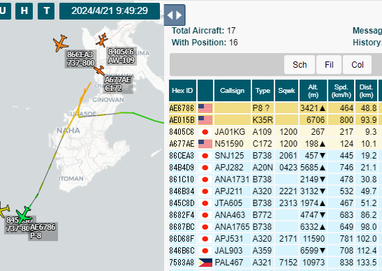 うるま市安慶名 4/21

09:37頃 ジェット音、AE015B、KC-135

AE6786、P-8、こっちは窓際から移動したからか気付かなかった

#OHアラート