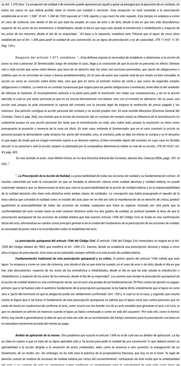 WilsonGomezGB's tweet photo. Sentencia N° 000569 del 06/10/2023 Sala de Casación Civil @TSJ_Venezuela Acción por nulidad de asiento registral de un contrato de compra venta. De conformidad con Art. 1.346 del Código Civil, se produjo la caducidad de la acción. Lapso 5 años. Doctrina https://t.co/b1EvdcPk7L https://t.co/SkCrihTJO7