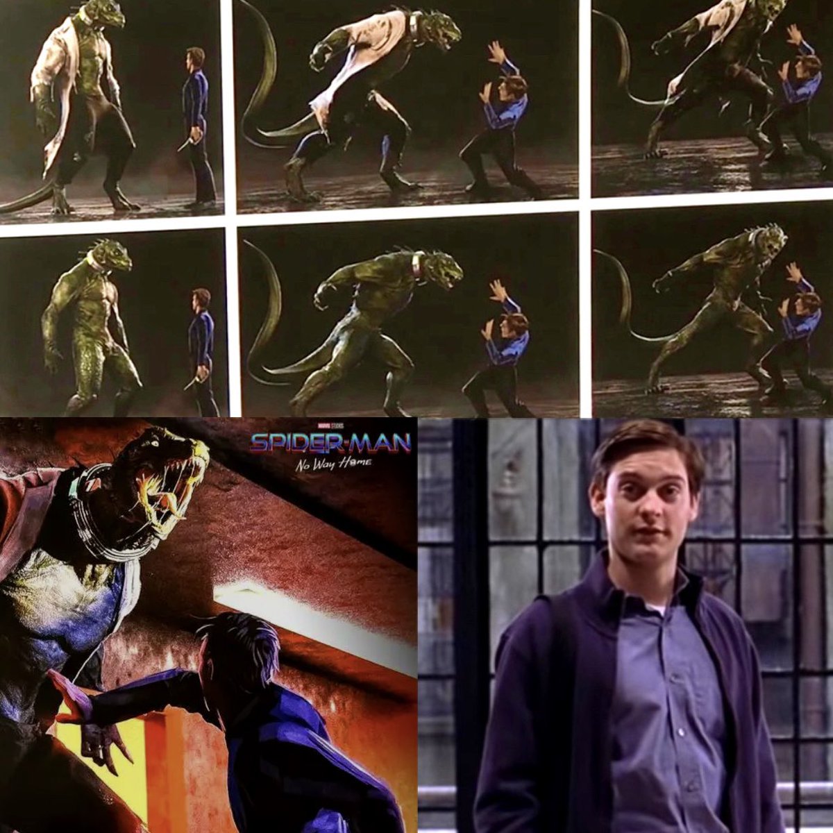 Concept art for 'No Way Home' shows The Lizard alongside a character resembling Peter Parker from 'Spider-Man 2.' Was The Lizard meant to be from the Raimi Spider-Man universe instead of TASM?