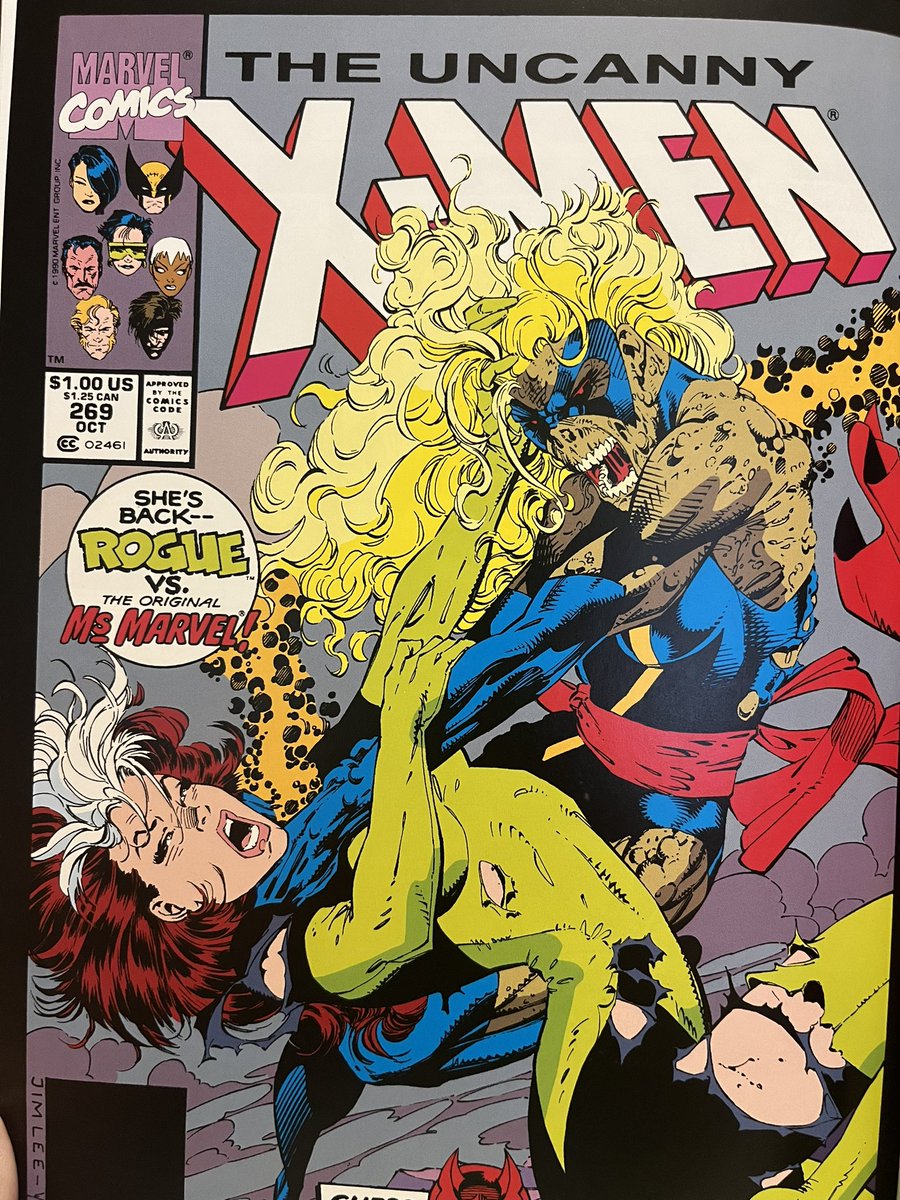 UXM#264-#269 by #ChrisClaremont, #JimLee, #MikeCollins,#BillJaaska, and #WhilcePortacio (Phew!). We get the 1st appearance of Gambit, an absolute classic of a tale involving Wolverine/CaptainAmerica/BlackWidow, and Rogue shakes her Carol personality. #XMen but still no team.