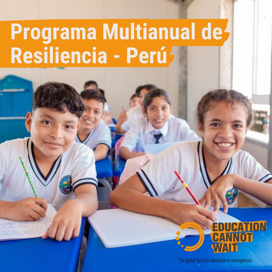 ¡Atención! 📢 Se lanza la convocatoria para el Programa Multianual de Resiliencia MYRP2 de @‌EduCannotWait centrada en la respuesta educativa dirigida a niños, niñas y adolescentes refugiados y migrantes venezolanos y comunidades de acogida 📚💡: peru.un.org/es/266240-inic…