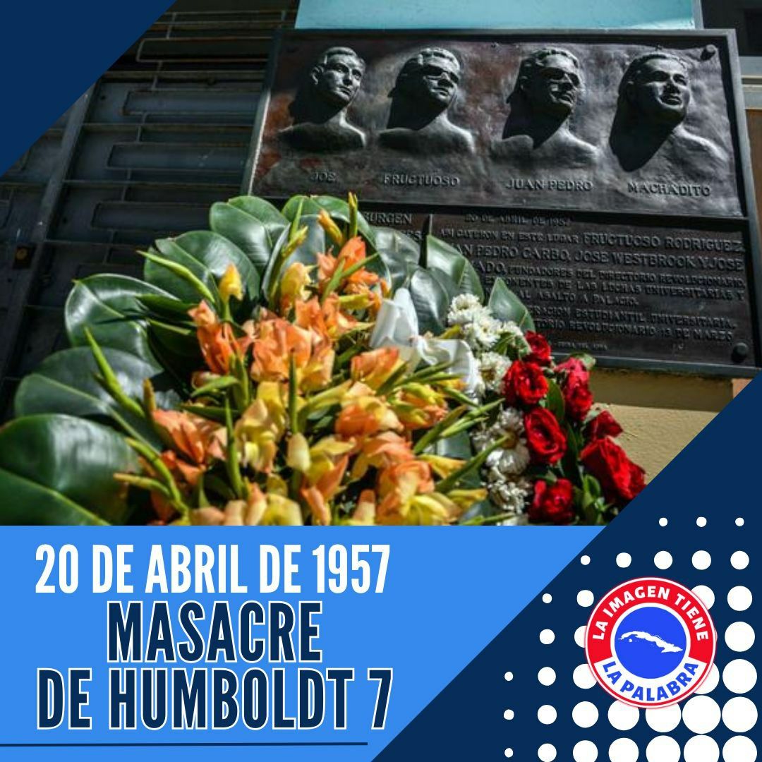 🗣 La juventud de #Cuba 🇨🇺 no olvida a los mártires de Humboldt 7, un acto criminal contra los revolucionarios del Asalto al Palacio Presidencial. 👉 Fortaleció la heroica rebeldía de la juventud cubana y su tenaz lucha contra la tiranía.