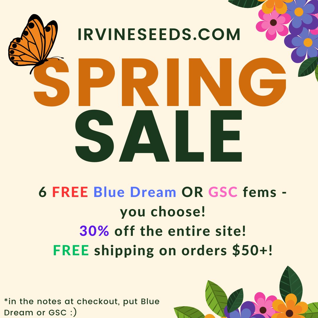 Happy 4/20!🌿💚 Enjoy our spring sale and take advantage of free seeds! #CannabisCommunity #growyourown #CannaLand
