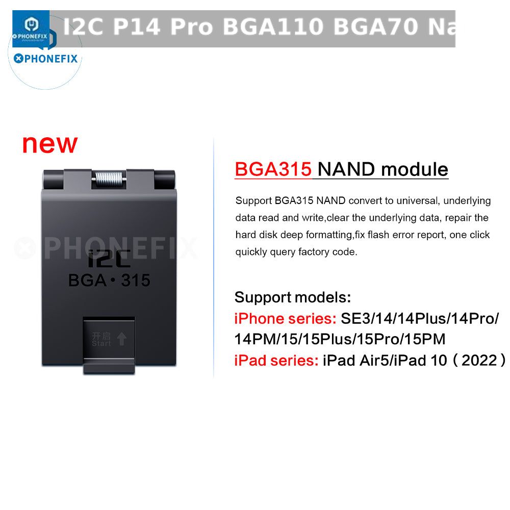 Check out this product 😍 I2C P14 Pro BGA110 BGA70 Nand Programmer For iPhone 6S-15 Pro Max 😍 
by PHONEFIX starting at $39.99. 
Shop now 👉👉 bit.ly/4479jE4