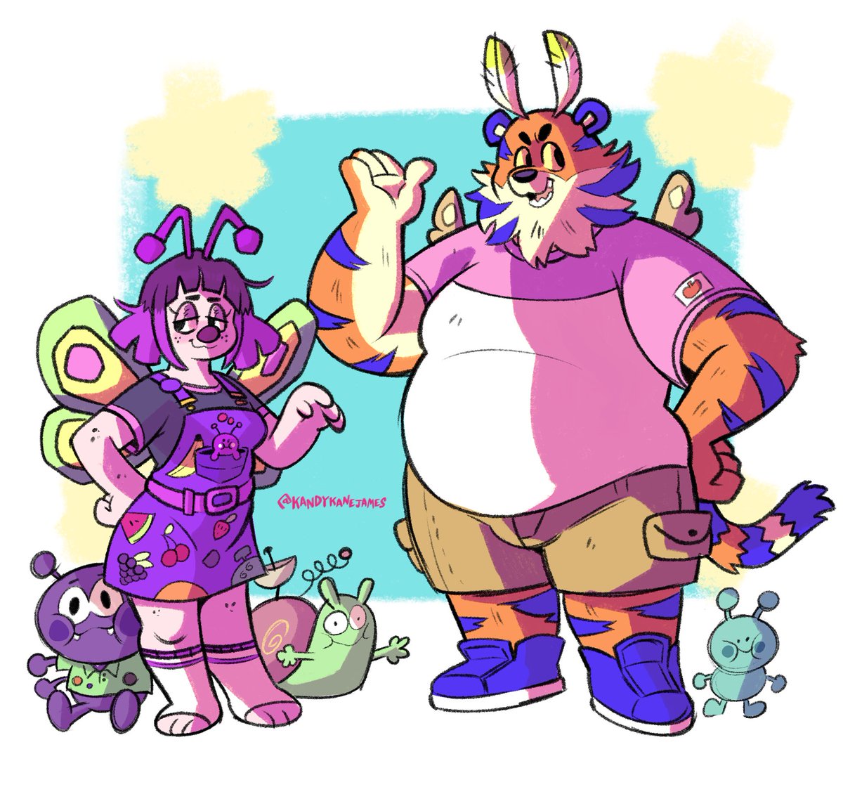 Wanted to draw some more @bignosebug and @TigerMothMott they’re super fun to watch, and just as much fun to draw