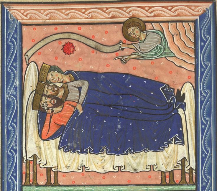 3 dudes in bed, england, 13th century