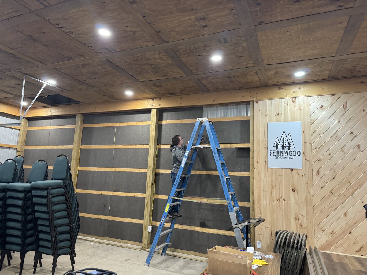 One of the projects that was worked on this weekend at @fernwood_camp was installing the insulation to prepare our Chapel walls to be finished with tongue and groove boards. All of the INSULATION AND BOARDS were DONATED!! 🙌🙏 PTL!