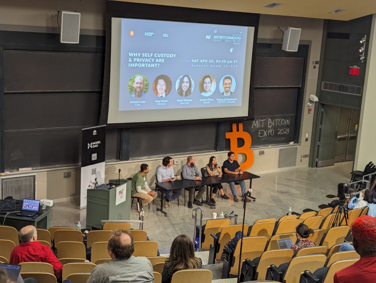 Thanks @MITBitcoinClub for having me by today to chat about self custody and privacy with @lopp, @Croesus_BTC, @gustavojfe, and our fabulous moderator Thomaz. Looking forward to day 2 tomorrow!