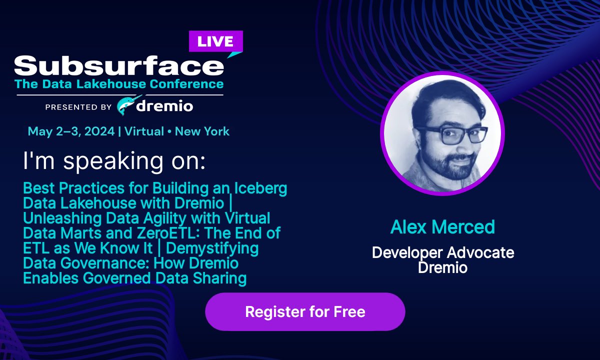 I'm speaking at #SubsurfaceLIVE on May 2-3, 2024!🚀 Dive into data lakehouse innovations with me at Subsurface LIVE 2024, and join 7,000+ global data experts and speakers from Apple, AWS, and more. Register for free HERE! #Dremio #Data #SubusrfaceLive #DataLakehouse #DataLake