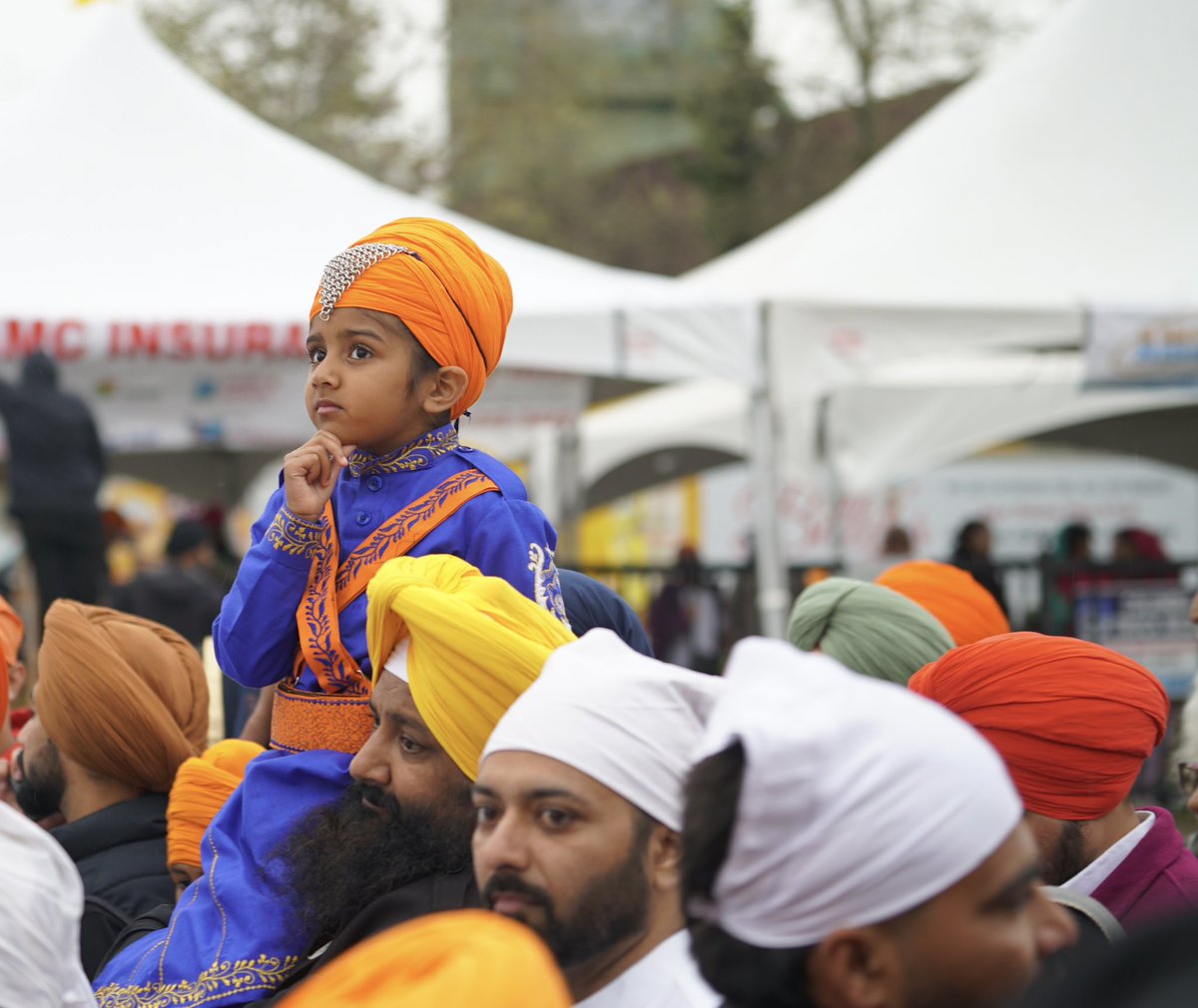 Due to incident regarding scissor lift main route was changed.
No information regarding incident. Unconfirmed report that a vehicle hit scissor lift. Photo by Sukhwant Dhillon 
Surrey #Vaisakhi2024  @SurreyRCMP  @CityofSurrey i@BCRCMP