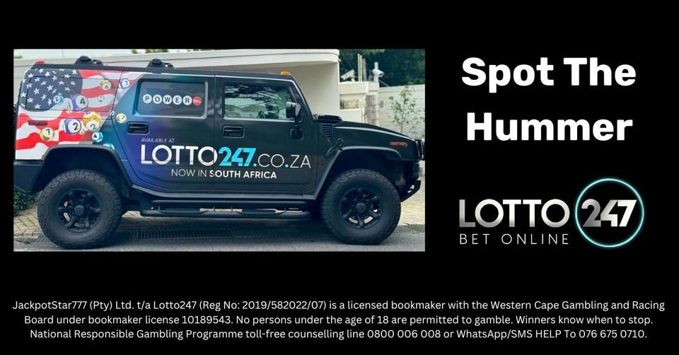 Spotted the Lotto247 Hummer cruising through Cape Town yet? 📷📷 Snap a pic, tag us <a href="/lotto247/">Lotto247</a>.co.za  &amp; you could get a year's worth of lottery bets! 📷 Your shot at luck is just a click away. Terms apply. #Lotto247Hummer #WinBigWithLotto247 #FreeEntries #Lotto247