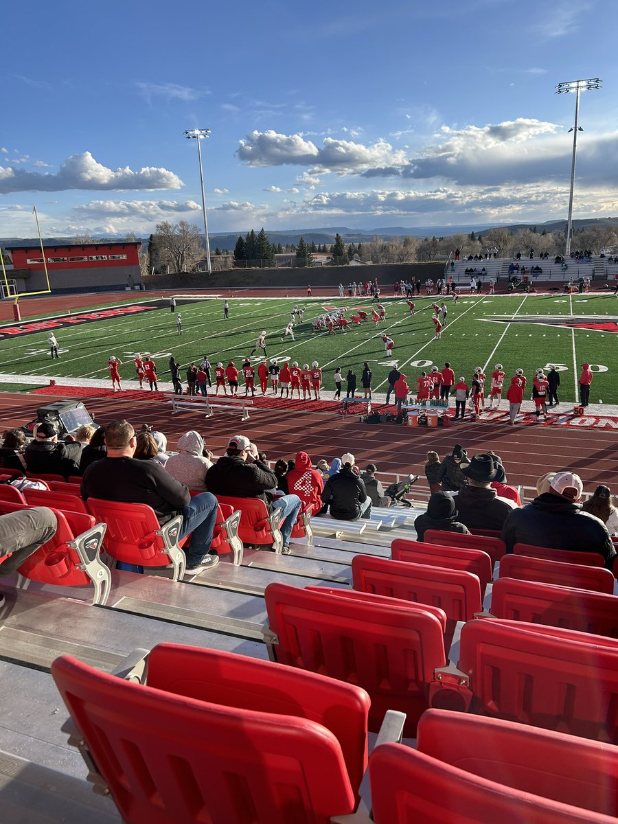 Fun night at the <a href="/MountaineerFB/">Western Colorado Football</a> spring game!! Great new stadium w/views and good football!!