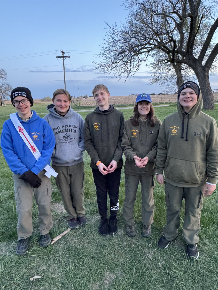 Troop474's tweet photo. Congrats Joey, Ben E, Angelo, and Christian  on getting tapped during the OA Ceremony. Welcome to the Order of the Arrow. Good luck! #OA https://t.co/cO3P5qN9Qy