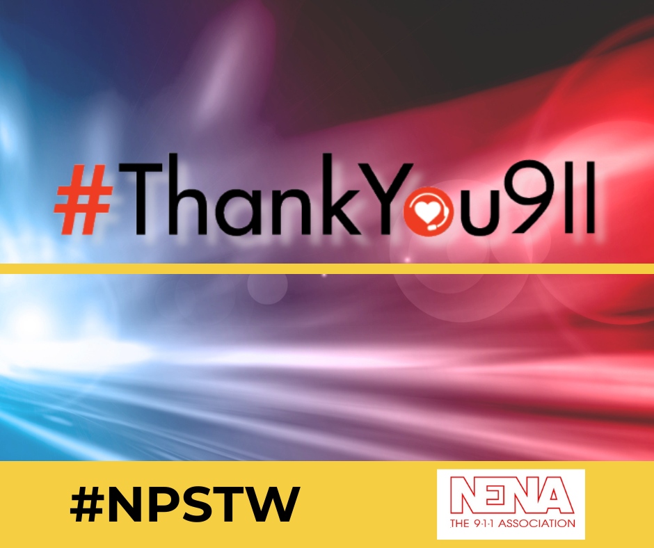 911NENA911's tweet photo. As #NPSTW comes to a close, we want to take one more opportunity to say Thank You to NENA members and #911Professionals everywhere. Your role is critical in keeping our communities safe and we are immensely grateful for all you do! #ThankYou911 #TCWeek #911Strong #WeAnswerTheCall https://t.co/5UovucHbFy