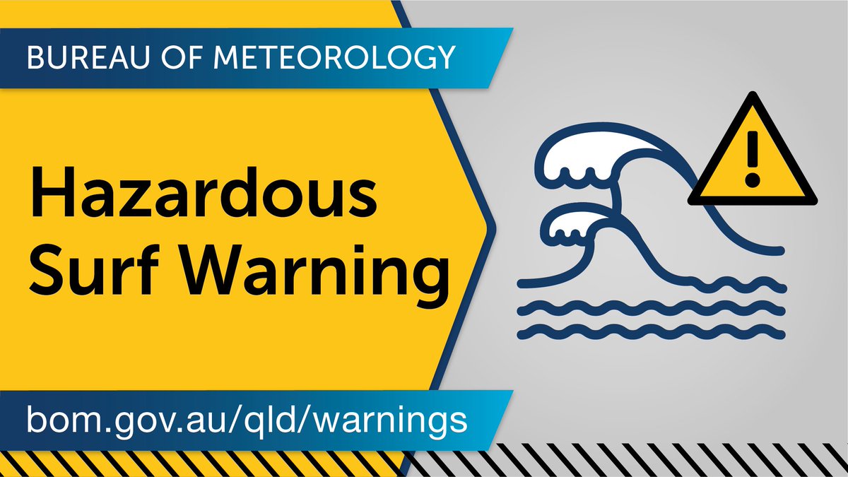 ⚠️Hazardous surf #warning issued for large and powerful surf conditions on the #SunshineCoast and K'gari coast during Monday, contracting to K'gari on Tuesday morning and easing during the day. Updates: bom.gov.au/qld/warnings/