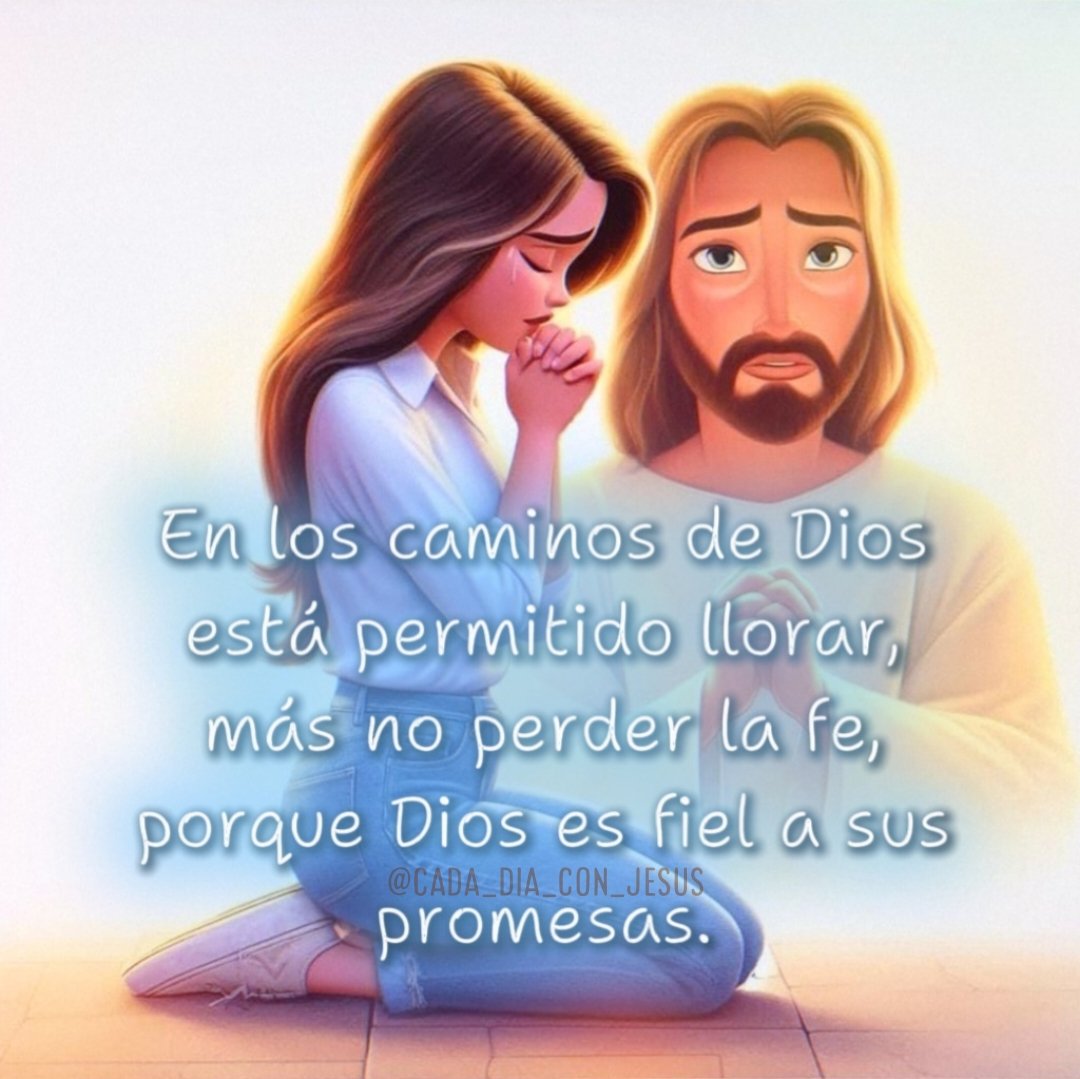 En los caminos de Dios
está permitido llorar,
más no perder la fe,
porque Dios es fiel a sus
promesas.

Instagram 👉 @cada_dia_con_jesus

tiktok.com/@cada_dia_con_…

#jesus #cristoviene #diostebendiga #labiblia #imagenescristianas #palabradevida #reflexionesdeldia