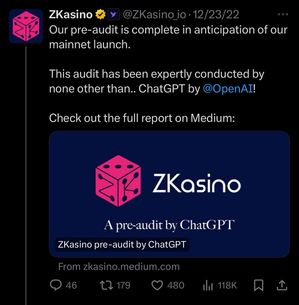 if you put money into zk*sino after their chat gpt audit you are beyond help