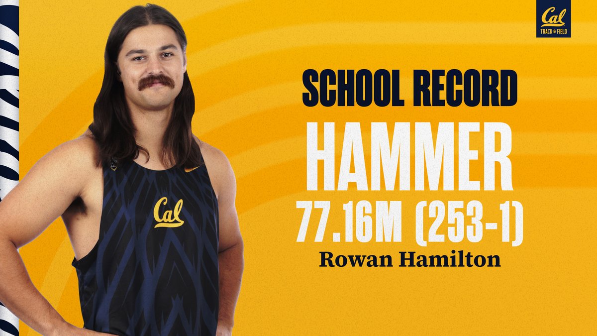 Are you kidding?! That's our third 𝐒𝐂𝐇𝐎𝐎𝐋 𝐑𝐄𝐂𝐎𝐑𝐃 of the day as Rowan Hamilton improves his hammer PR to 77.16m (253-1)!! #GoBears🐻