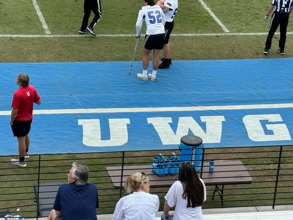 Tannermock11's tweet photo. Had a great visit and enjoyed watching @UWGFootball spring game! #GoWolves @barringtonb16 @CoachRudyG @jtdaniels06 @CoachWhitlow @CoachDane96 @RTS_9 @MrTNT21 @causey_tom @yates55_2009 @kezmccorvey @jarrott_mock https://t.co/UecJy6OwxN