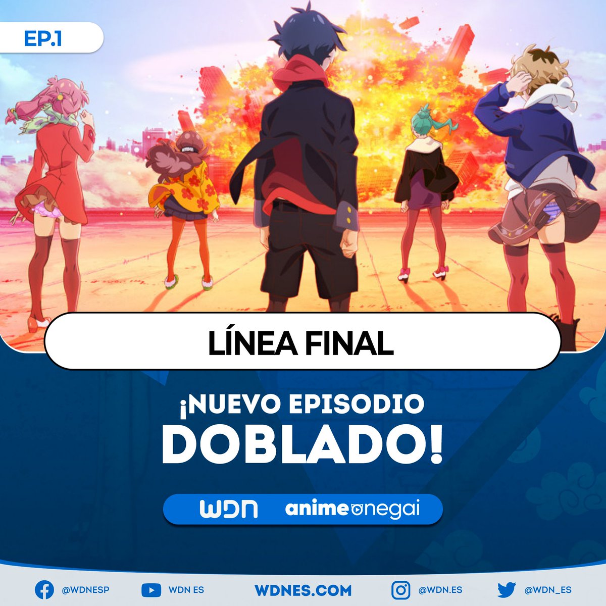 🎙️ | Doblaje ⇛ ¡Nuevo episodio doblado disponible! • Línea Final - Episodio 1 • Plataforma: AnimeOnegai 🐱 🔹 Vota por el doblaje en: bit.ly/3gGzfC6