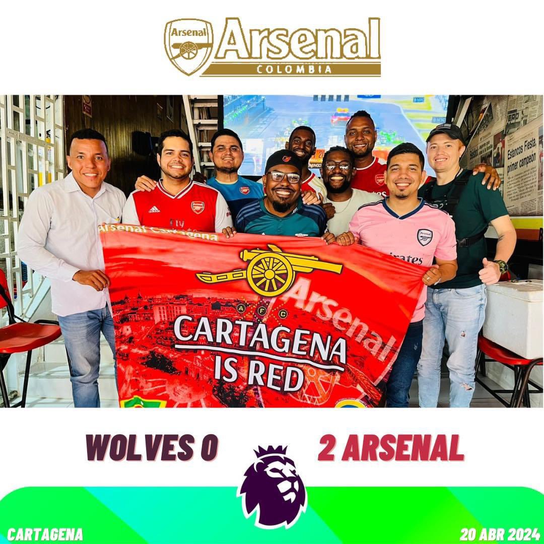 ColombiaArsenal's tweet photo. Wolves 0 🆚 2 Arsenal | victoria que nos coloca como líderes de la Premier. Gran ambiente el que vivimos hoy en Bogotá, Cartagena, Barranquilla y Medellín.
#arsenal #arsenalcolombia #ColombiaGunner #AFC
TIN
L14M https://t.co/FbRH1nrCdD