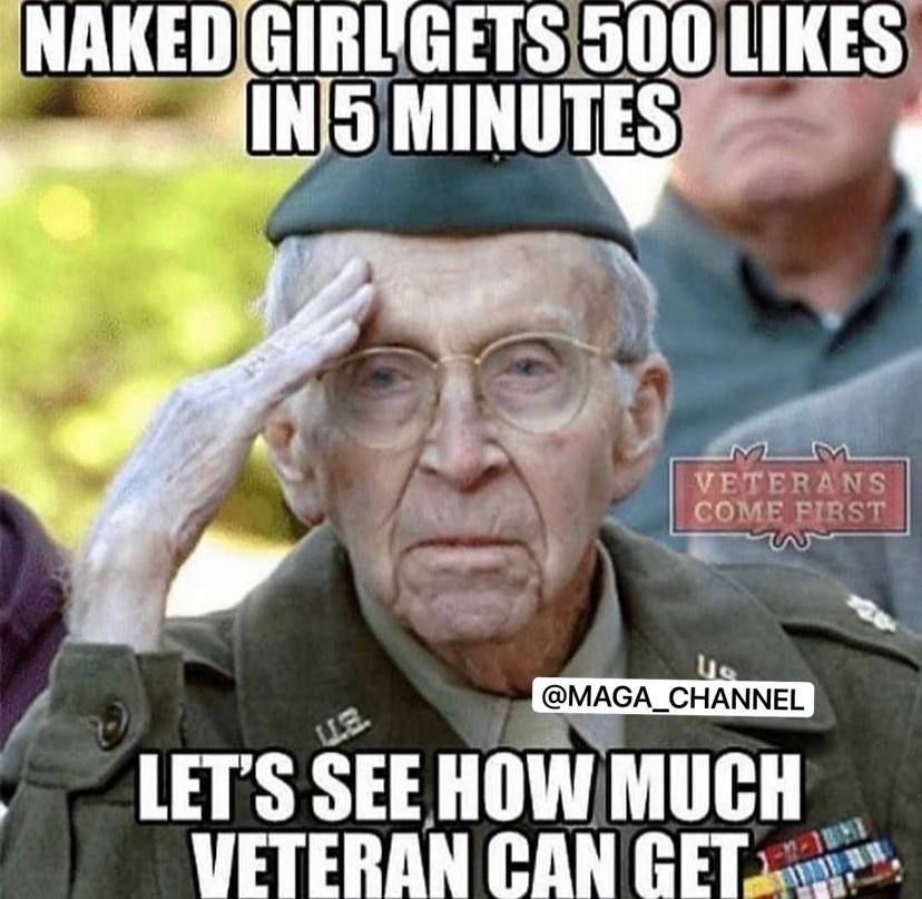 Let's See how Much SHARES this Veteran will Have 👊🏻🙏🏻👊🏻

Share it Patriots 👇🏻👇🏻👇🏻

VETERANS COME FIRST.