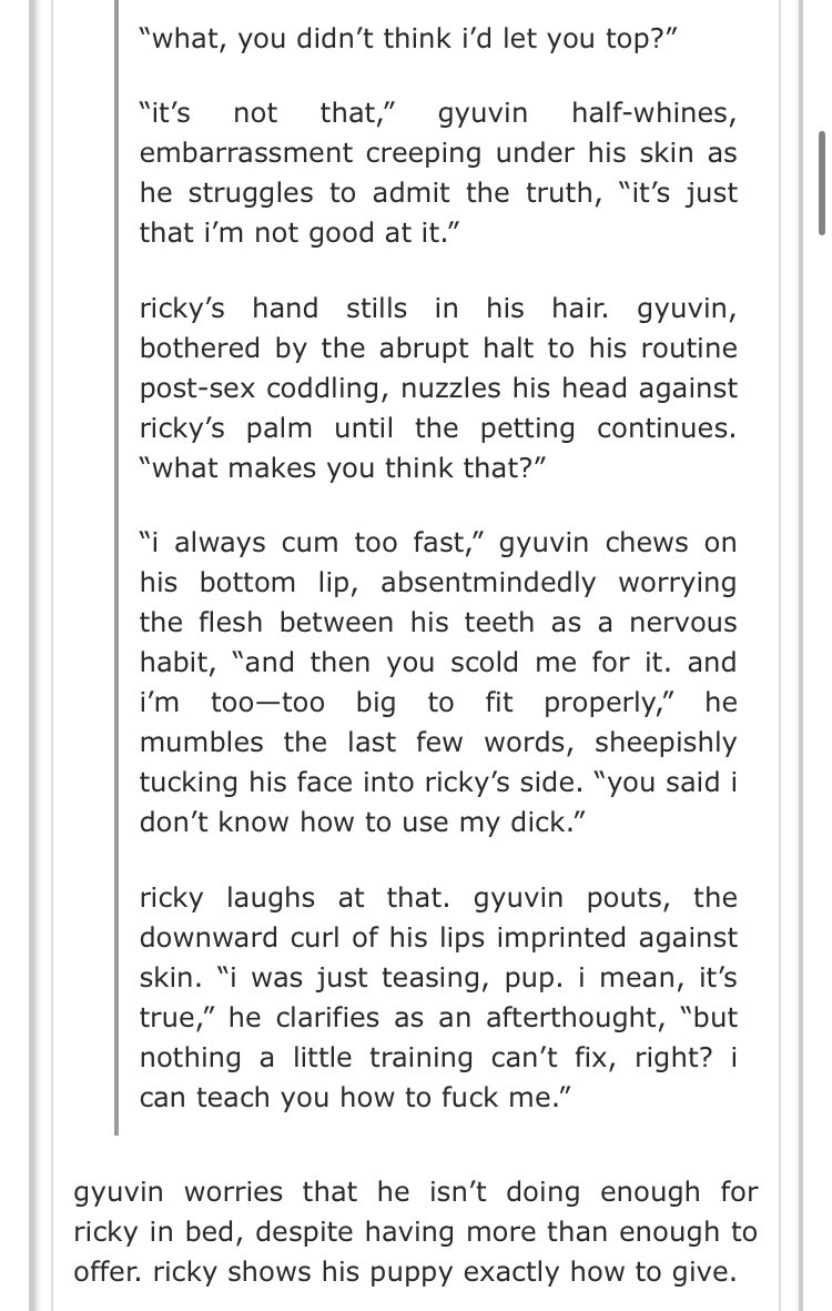 better bite on that bone

• gyubrik
• rated explicit
• 5.8k, oneshot
•puppy gyub, switching, breeding kink 

archiveofourown.org/works/55307275