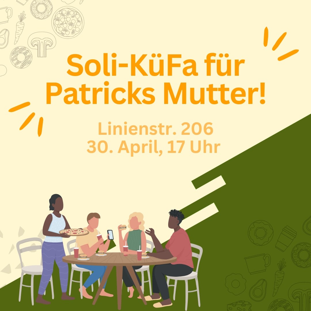 Hello
Patrick has been in Germany for 1.5 years and is currently in the asylum procedure. Hospital costs have to be paid for the treatment for his mother, which is why we are make the KüFa.

There will be a delicious classic Cameroonian food. 
You are very welcome to come along!