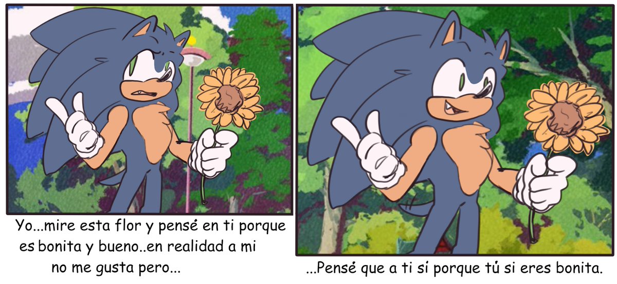 Sonic bien enamorado de la Amy #SonAmy