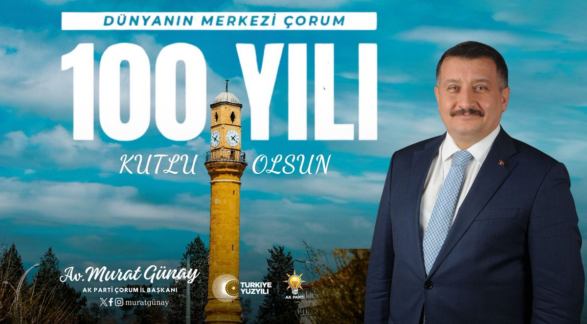 Dünyanın Merkezi, sevdamız Çorum'un il oluşunun 100. yılı kutlu olsun. #Çorumsevdamız @erkankandemir @muhammedavci53 @baharayvazoglu