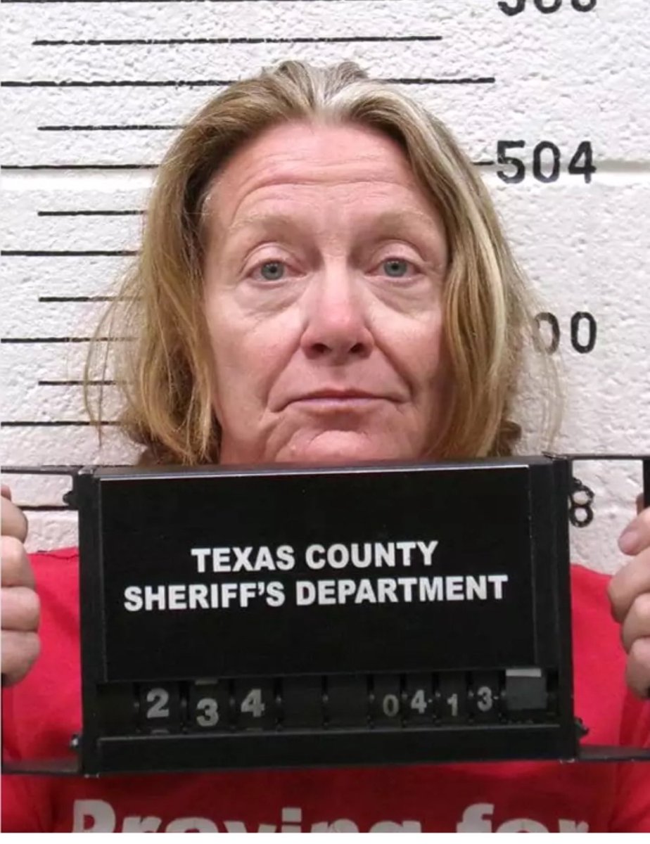 1) 54 year old, Tifany Adams, went from this April 2019 photo and in 5 years to this April 2024 mugshot while wearing her “Praying for Trump” shirt. Let’s go deeper as to how an Anti-Government, White Supremacist, & Christian Nationalist went from OKGOP County Chair to Murderer…