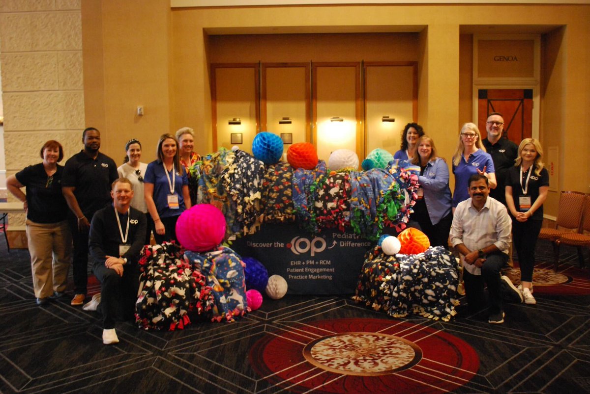 OP staff and members of the #OPCommunity came together during #OPEngage2024 to make over 70 blankets to donate to UMC Children's Hospital! @UMCSN ♥️ #Pediatrics #PediatricCommunity #Teamwork